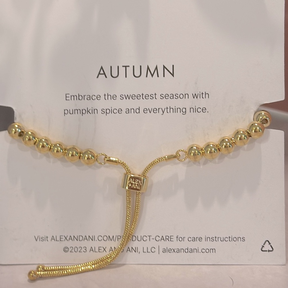 NWT Alex and Ani Gold Thankful, Grateful, Blessed Bolo Bracelet - Picture 3 of 3
